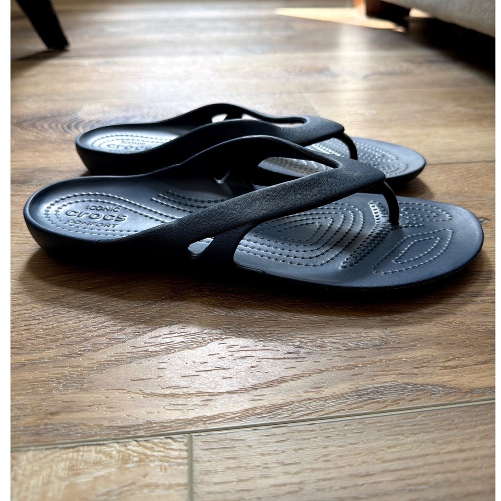 Crocs Kadee II Navy Blue Flip Flop Thong Sandals Toe Post Shoes Womens Size 9